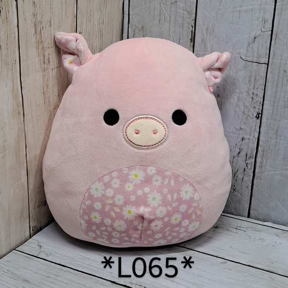 KellyToy Squishmallows Pink Peter Pig Small 9"tall Daisy Floral Pattern Plush - Picture 8 of 8